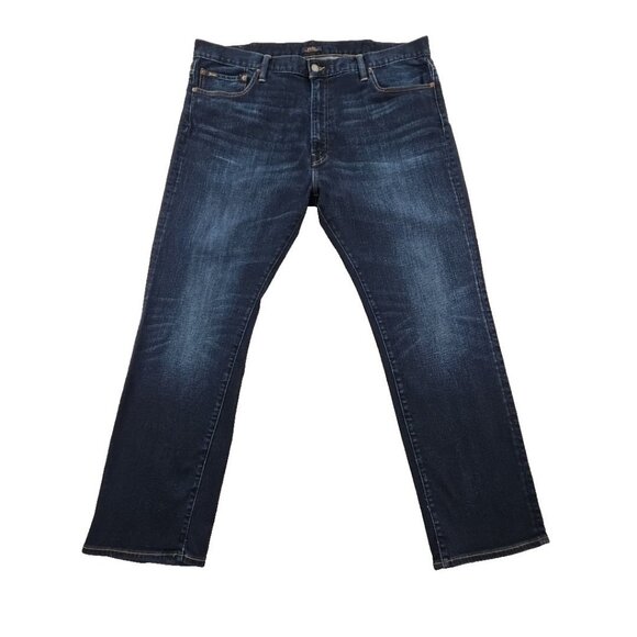 Ralph Lauren Polo Hampton Jeans Big Men's 42Bx30 Straight Leg Dark Wash Stretch - Picture 1 of 16
